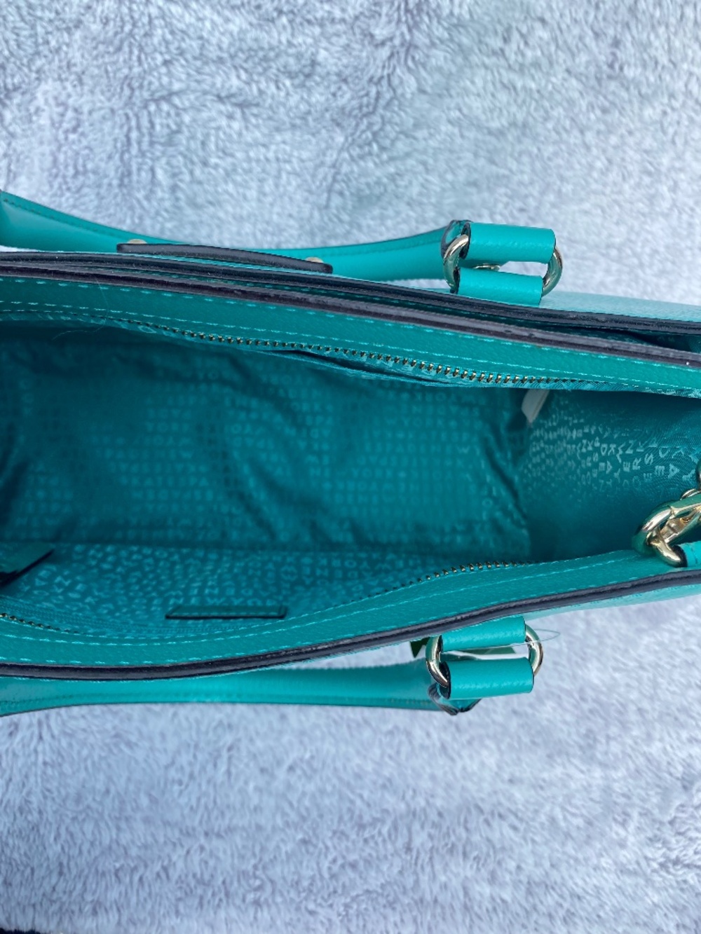 Kate Spade Satchel Leather Bag in bright Aquamarine color (NWT) - Picture 6 of 12
